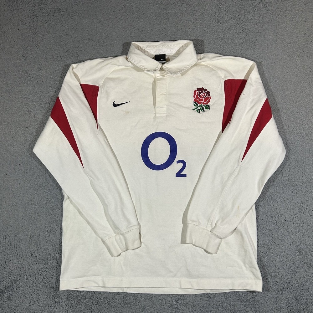 Vtg England Rugby Nike 2003 World Cup Jersey Shirt Long Sleeve Men's XL #3870